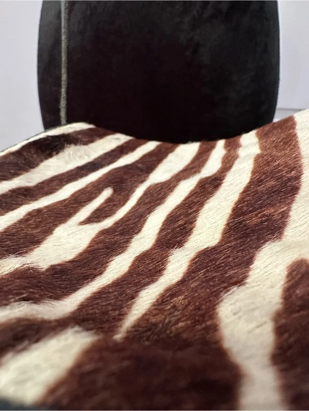 Vintage Zebra Print Hair-on-Hide Crossbody Bag - Genuine Leather - Made in USA